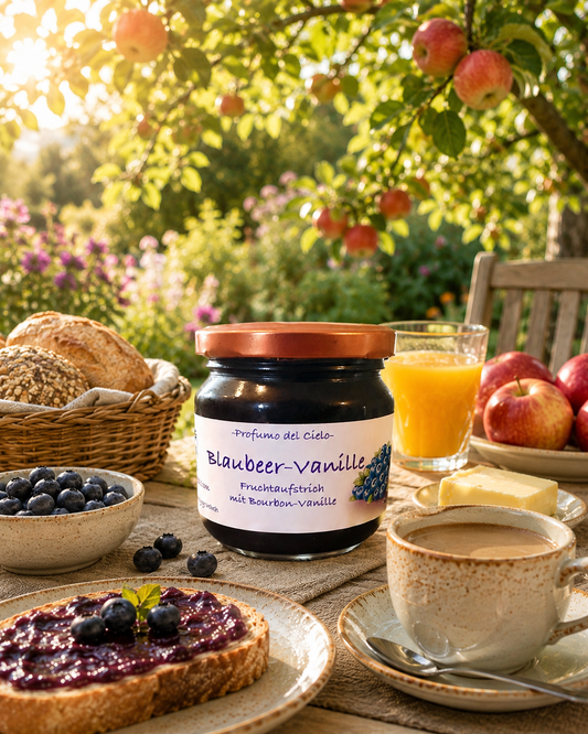 Blaubeer-Vanille Fruchtaufstrich – Handgemachter Genuss mit Bourbon-Vanille | Profumo del Cielo