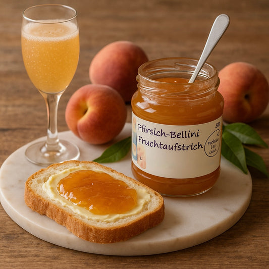 Pfirsich-Bellini Fruchtaufstrich – Edler Aufstrich mit Pfirsich & Prosecco