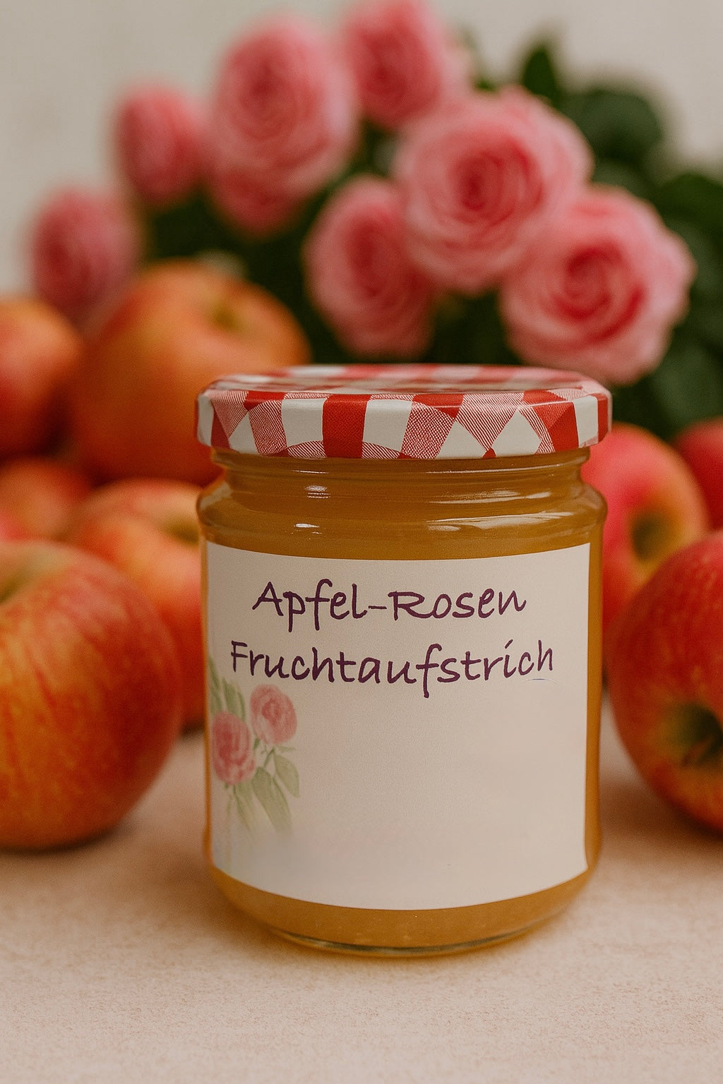 Apfel-Rosen-Fruchtaufstrich