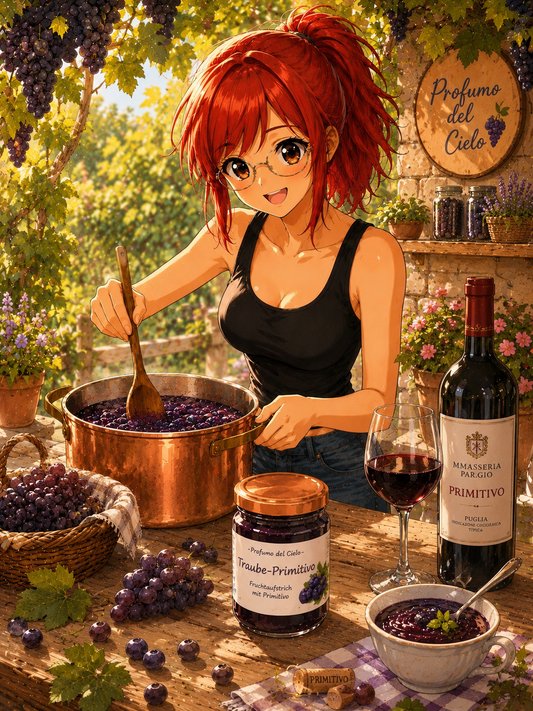 Traube-Primitivo Fruchtaufstrich – Edler Genuss mit Rotwein | Profumo del Cielo