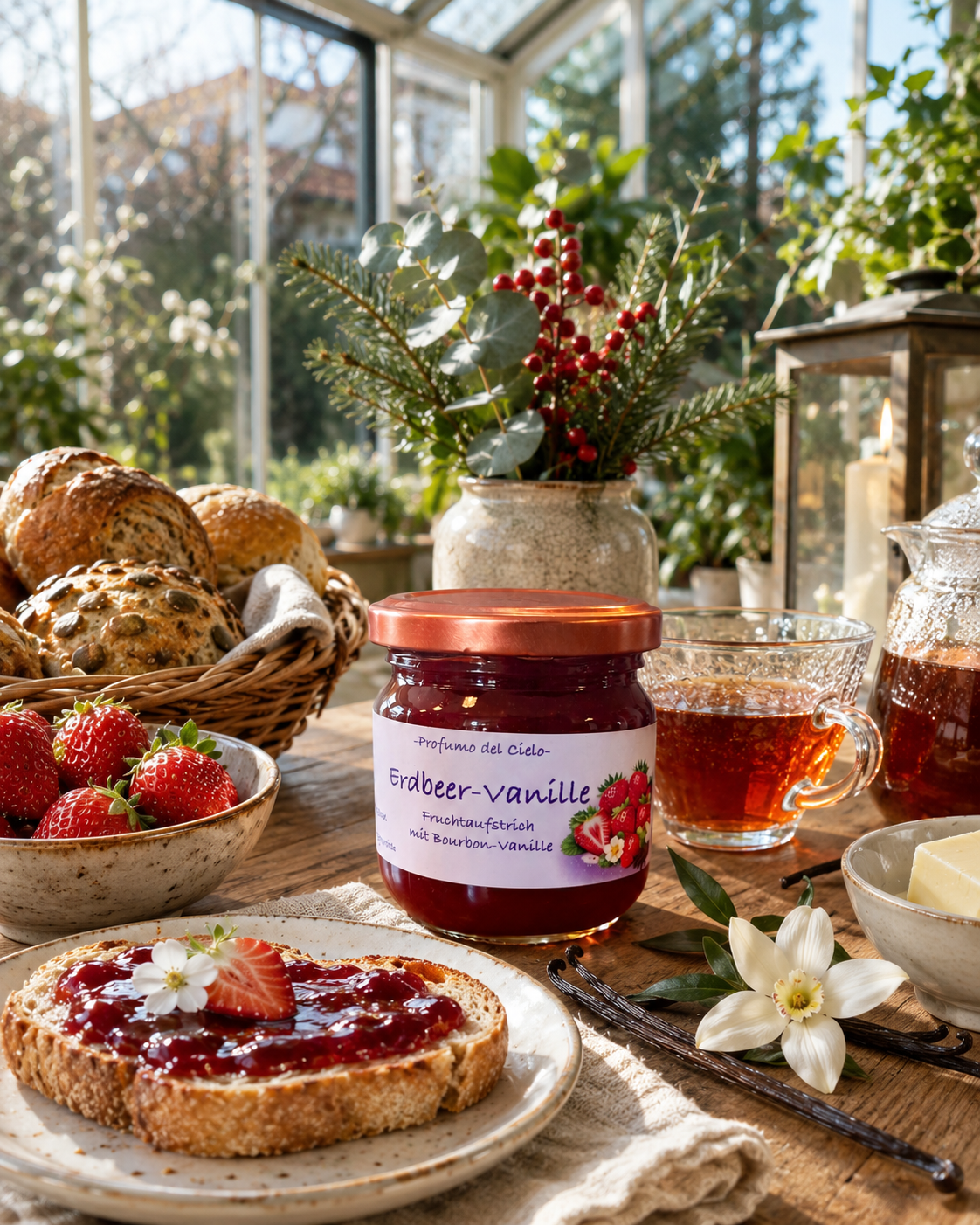 Erdbeer-Vanille Fruchtaufstrich mit Bourbon-Vanille | Handgemacht – Profumo del Cielo