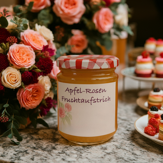 Apfel-Rosen-Fruchtaufstrich