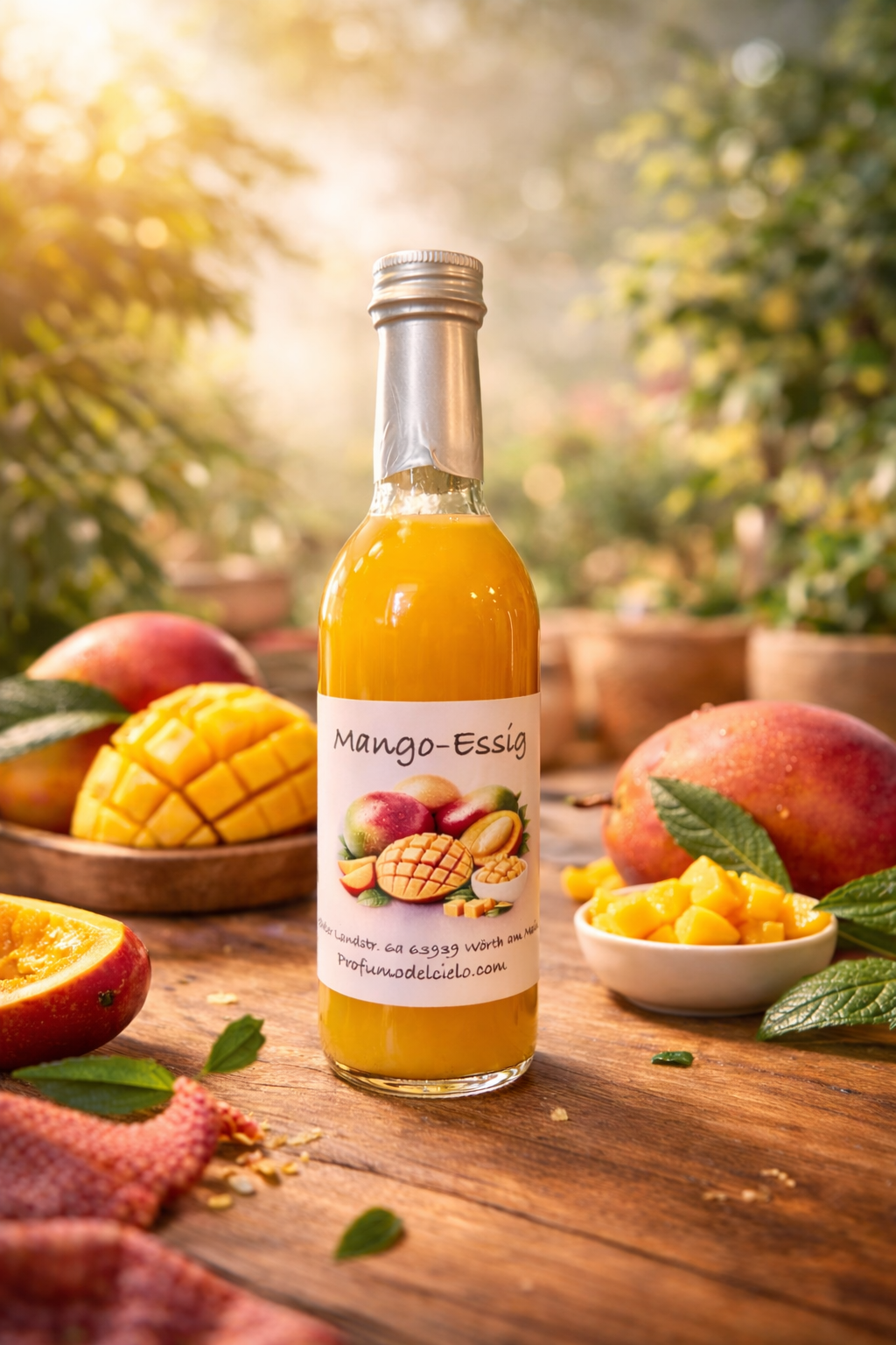 Fruchtiger Mango Essig für Salate, Dressings & mehr. Hochwertige Feinkost mit exotischem Aroma. Jetzt Mango Essig online kaufen & genießen!