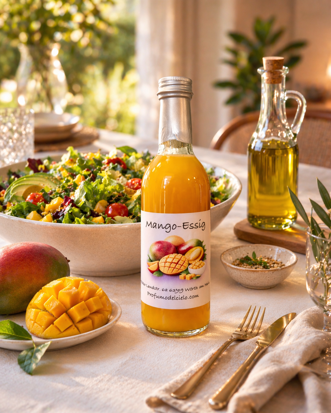 Fruchtiger Mango Essig für Salate, Dressings & mehr. Hochwertige Feinkost mit exotischem Aroma. Jetzt Mango Essig online kaufen & genießen!